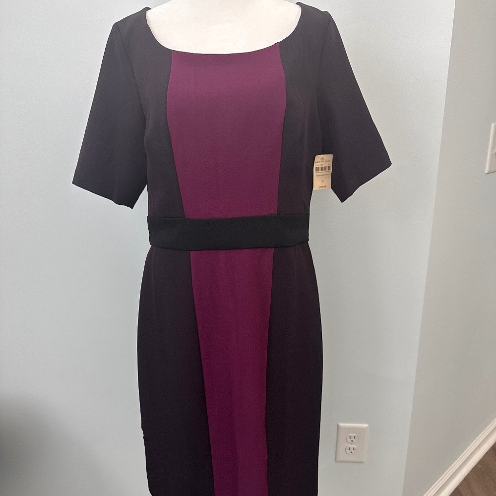 Coldwater Creek Purple Colorblock Dress Size 10 NWT